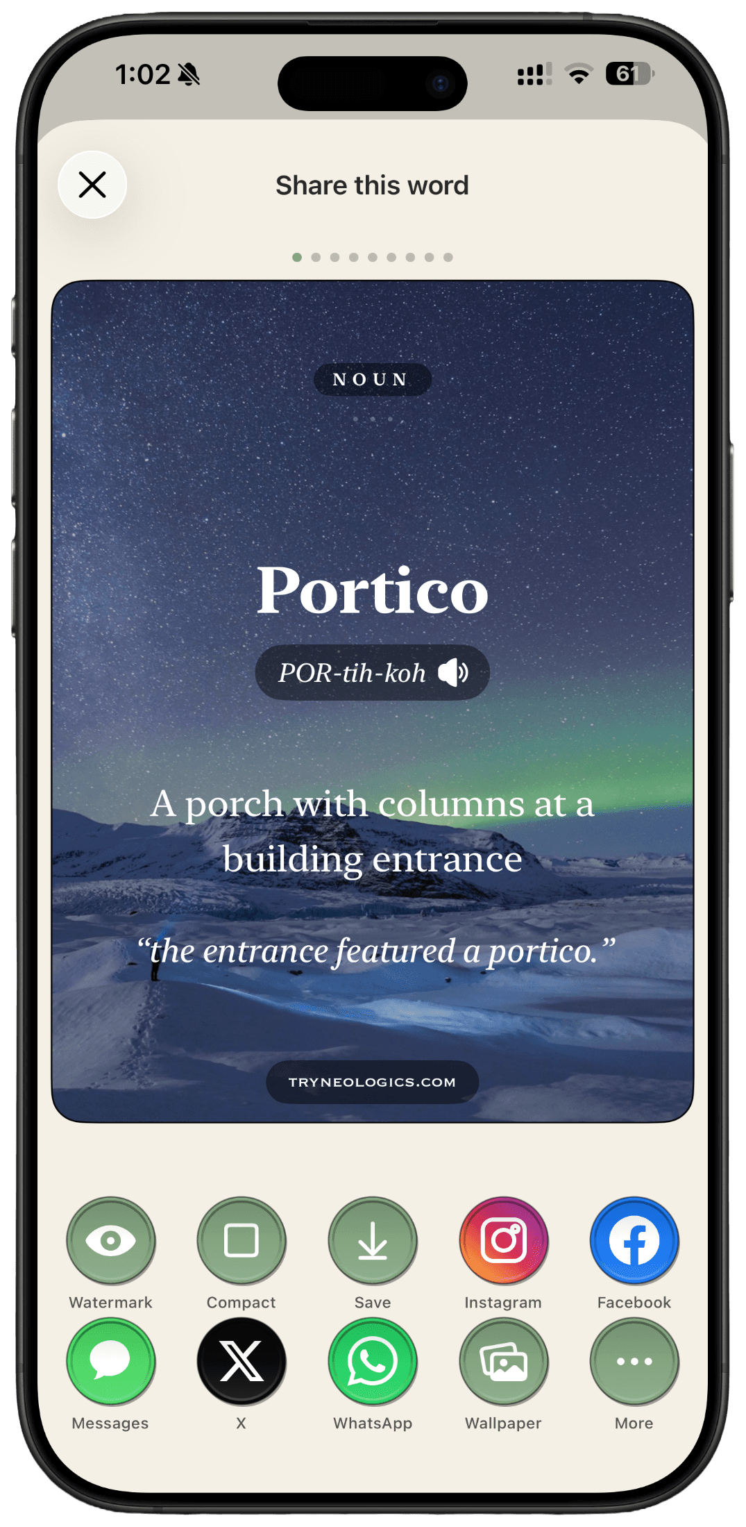 Share this word — beautiful word cards for any platform