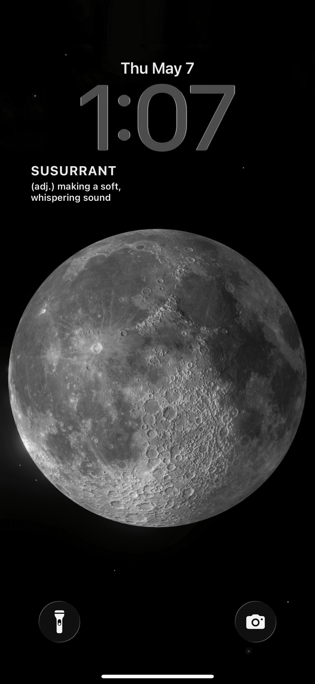 Lock-screen widget: Susurrant, making a soft, whispering sound